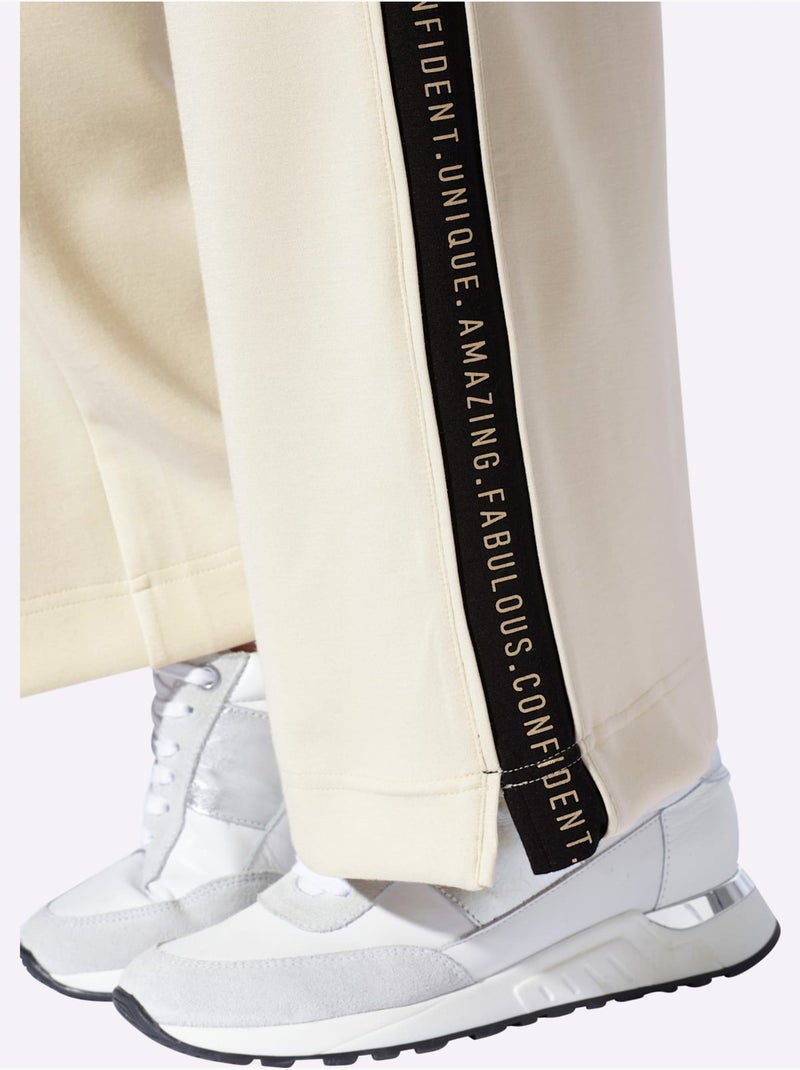 Pantalon en jersey - taille standard - helline Ivoire - Kiabi
