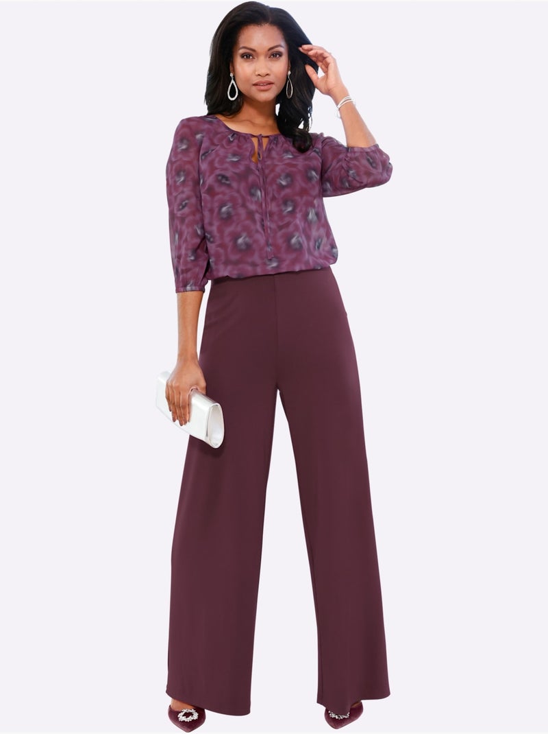 Pantalon en jersey - taille standard - witt Noir Bordeaux - Kiabi