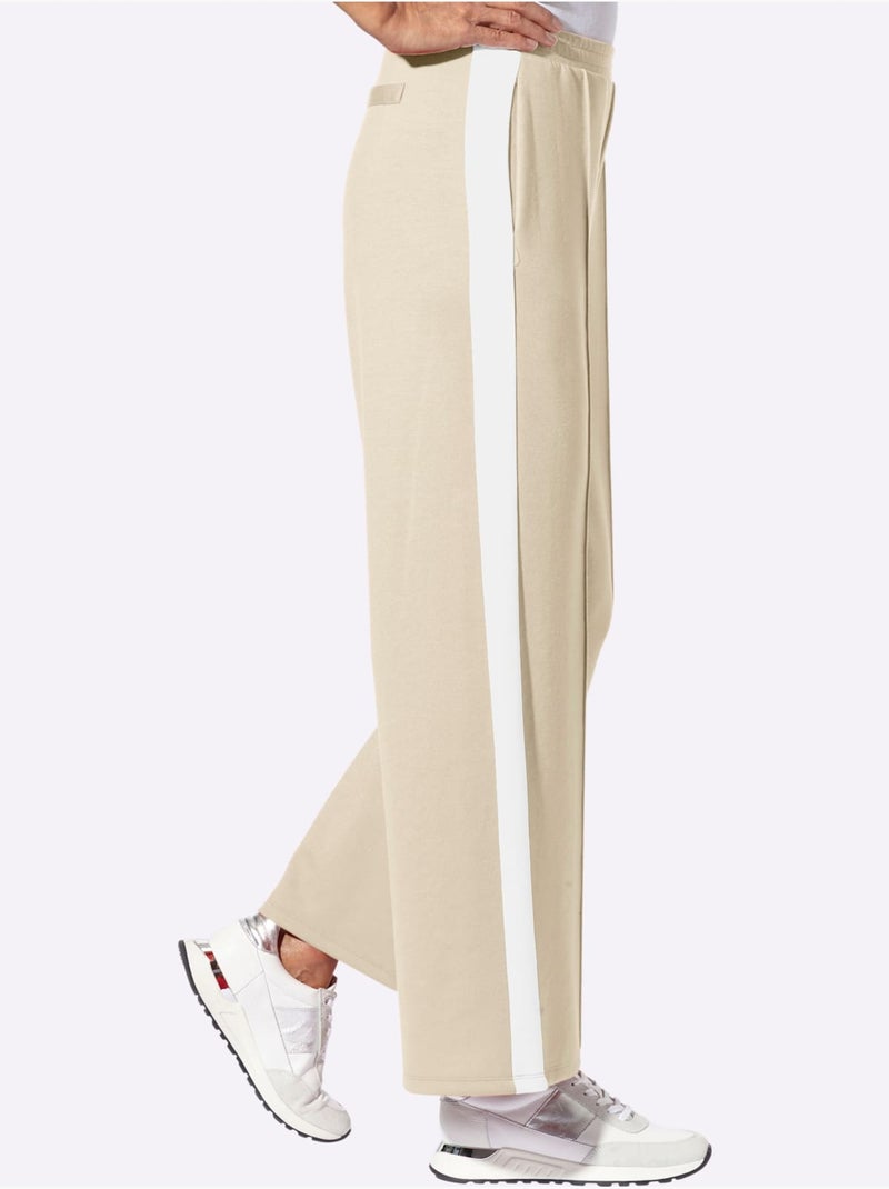 Pantalon En Jersey 50% Modal - Taille Standard - Witt Blanc/Sable - Kiabi