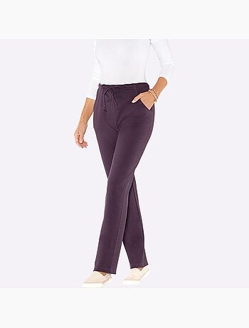 Pantalon en jersey avec ceinture élastique et poches avant - taille courte - moda vilona