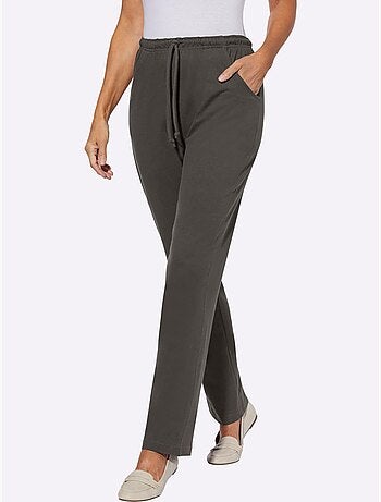 Pantalon en jersey doux avec ceinture élastique et poches - Taille standard - Moda Vilona