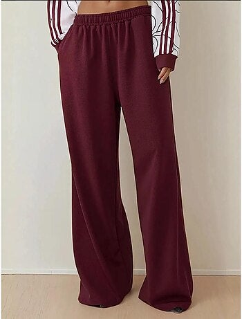 Pantalon en jersey à jambe large avec taille élastique