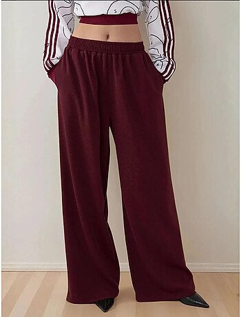 Pantalon en jersey à jambe large avec taille élastique