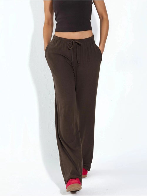 Pantalon en jersey à jambe large busem - Kiabi Pantalon en jersey à jambe large busem - Kiabi