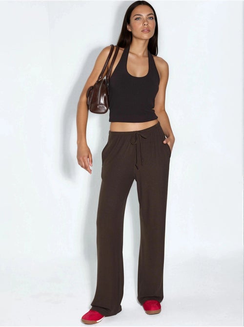 Pantalon en jersey à jambe large busem - Kiabi Pantalon en jersey à jambe large busem - Kiabi