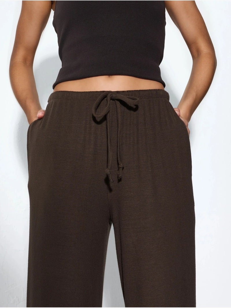Pantalon en jersey à jambe large busem Marron chocolat - Kiabi