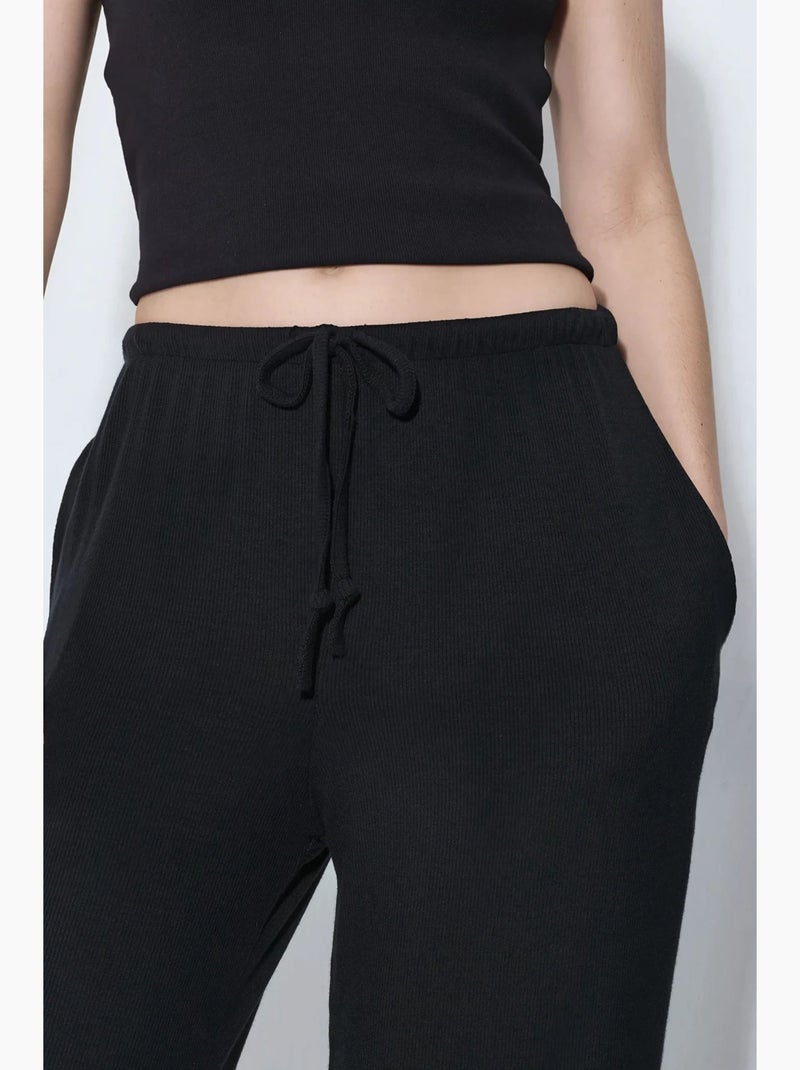 Pantalon en jersey à jambe large busem Noir - Kiabi
