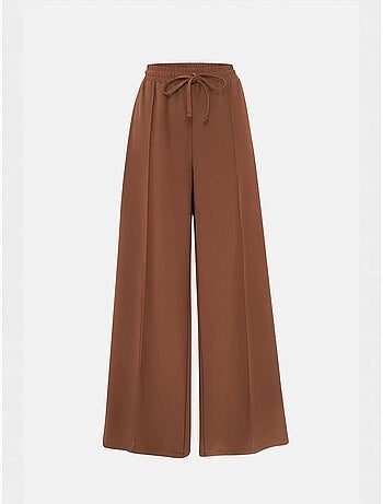 Pantalon en jersey à taille élastique et jambes larges