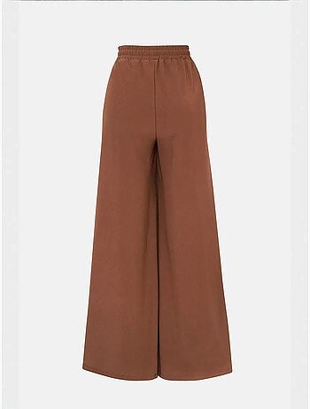 Pantalon en jersey à taille élastique et jambes larges