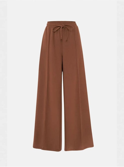 Pantalon en jersey à taille élastique et jambes larges - Kiabi