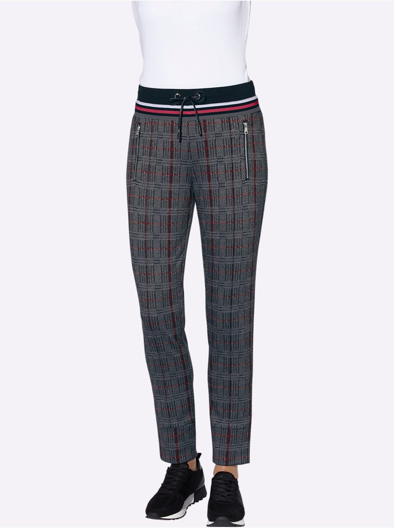 Pantalon en jersey aussi confortable qu'un pantalon de jogging - taille courte - witt Gris Rouge - Kiabi