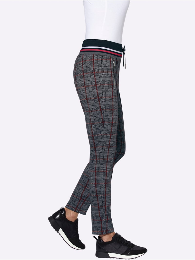 Pantalon en jersey aussi confortable qu'un pantalon de jogging - taille courte - witt Gris Rouge - Kiabi