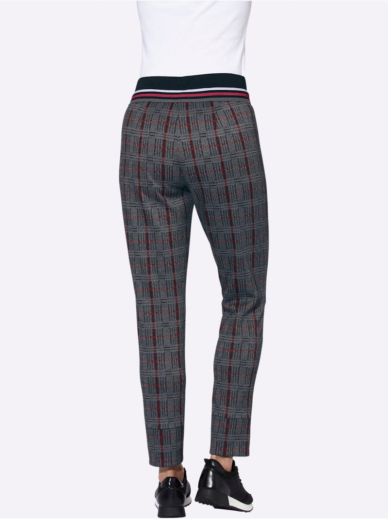 Pantalon en jersey aussi confortable qu'un pantalon de jogging - taille courte - witt Gris Rouge - Kiabi