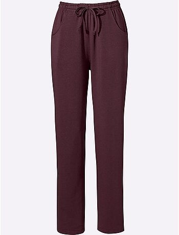 Pantalon en jersey doux avec ceinture élastique et poches - Taille standard - Moda Vilona