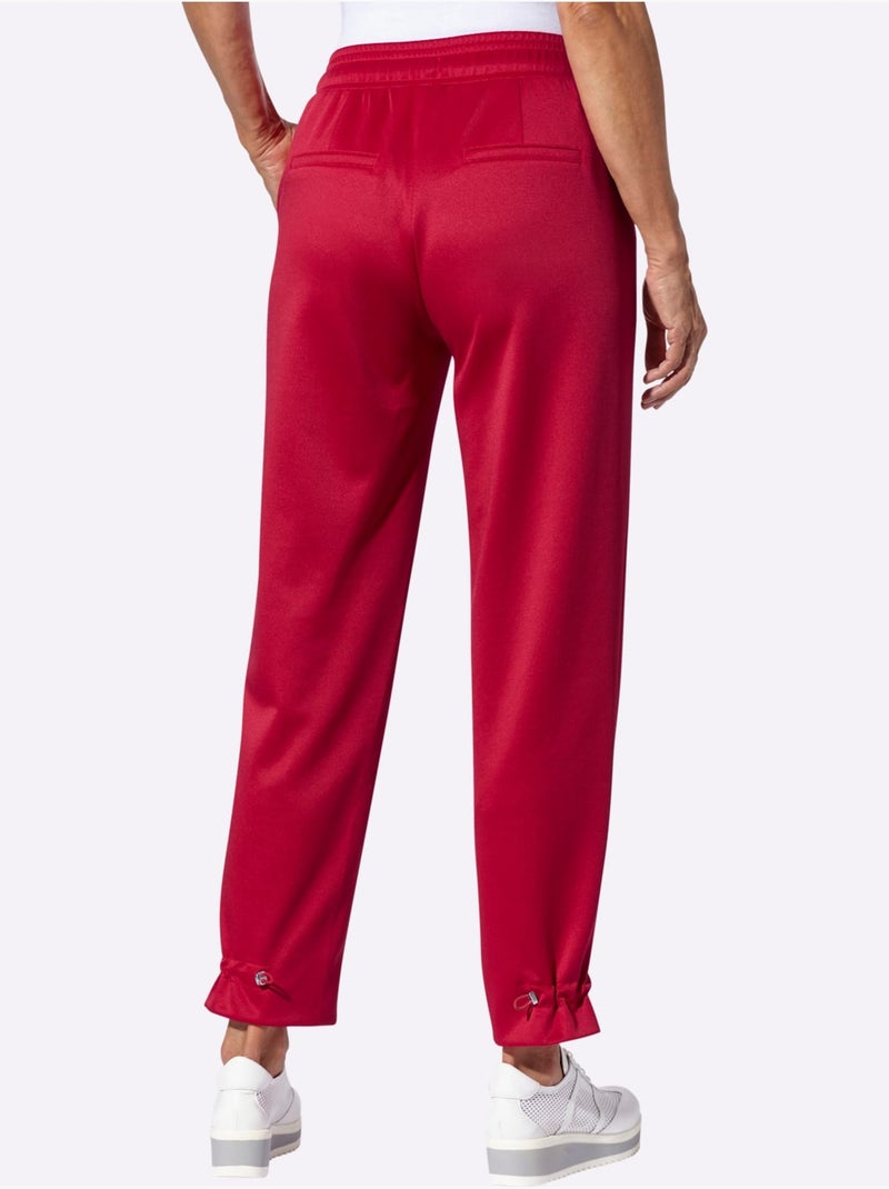 Pantalon en jersey avec ceinture élastique et coulisse réglable - taille standard - moda vilona Rouge - Kiabi