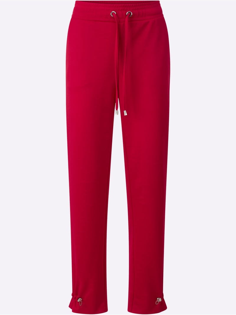 Pantalon en jersey avec ceinture élastique et coulisse réglable - taille standard - moda vilona Rouge - Kiabi