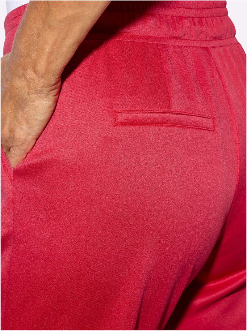 Pantalon en jersey avec ceinture élastique et coulisse réglable - taille standard - moda vilona Rouge - Kiabi