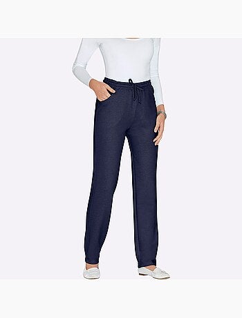 Pantalon en jersey avec ceinture élastique et poches avant - taille courte - moda vilona