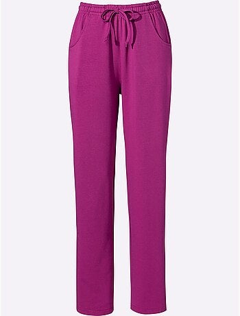 Pantalon en jersey doux avec ceinture élastique et poches - Taille standard - Moda Vilona