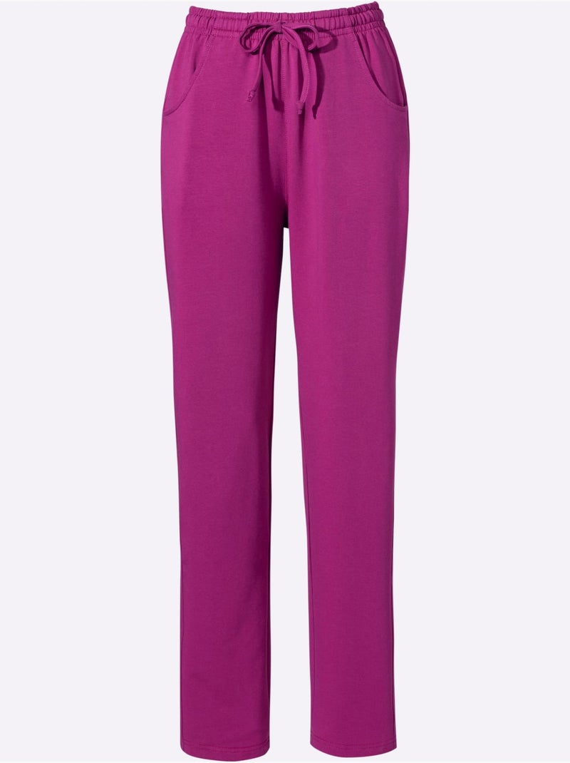 Pantalon en jersey avec ceinture élastique et poches avant - Taille standard - Moda Vilona Violet - Kiabi