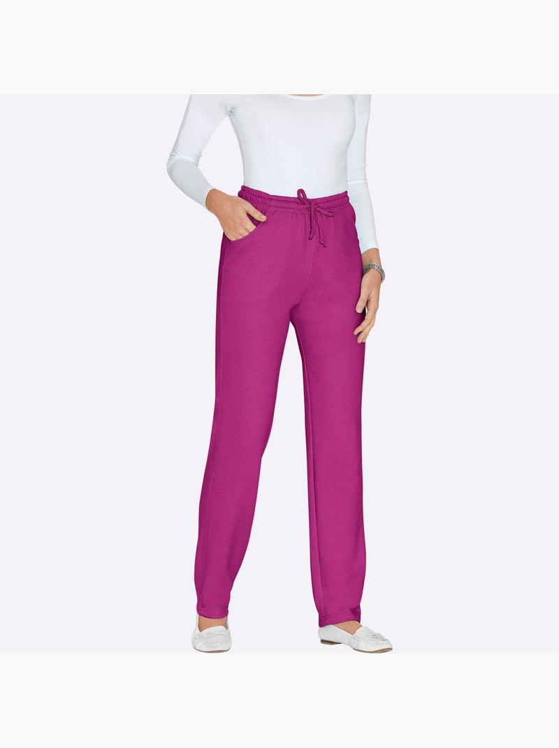 Pantalon en jersey avec ceinture élastique et poches avant - taille standard - moda vilona Violet - Kiabi