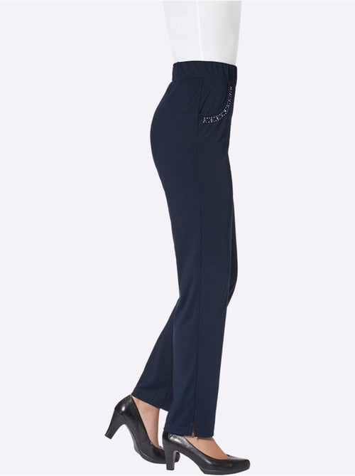 Pantalon en jersey avec ceinture élastique et poches décoratives - Taille standard - Moda Vilona - Kiabi