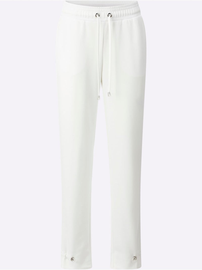 Pantalon en jersey avec ceinture élastique et poches devant - Taille standard - Moda Vilona Blanc - Kiabi