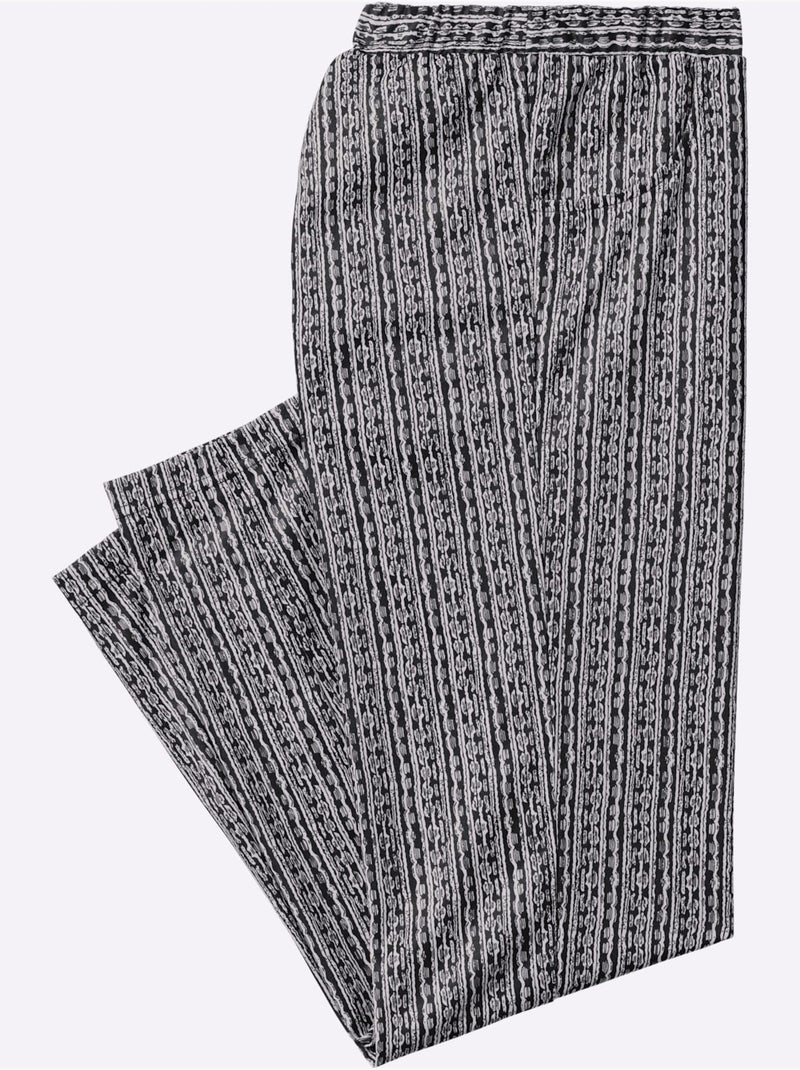 Pantalon en jersey avec ceinture élastique et poches latérales - Taille standard - Moda Vilona Noir Multicolore Noir - Kiabi