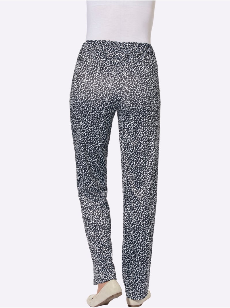 Pantalon en jersey avec ceinture élastique et poches latérales - Taille standard - Moda Vilona Noir Noir Noir - Kiabi