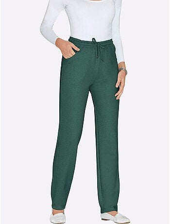 Pantalon en jersey avec ceinture élastique et poches avant - Taille courte - Moda Vilona