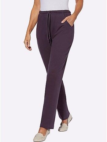 Pantalon en jersey doux avec ceinture élastique et poches - Taille standard - Moda Vilona