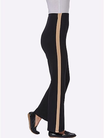 Pantalon en jersey avec ceinture élastique et rayure latérale - taille standard - moda vilona