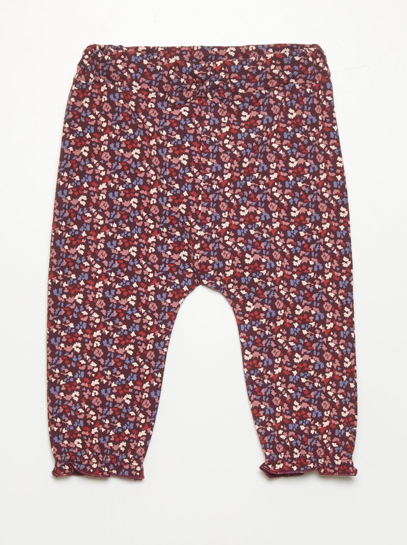 Pantalon en jersey avec imprimé Violet - Kiabi