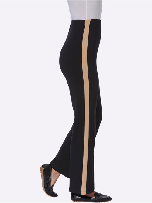 Pantalon en jersey avec jambes amples et rayure latérale - taille courte - moda vilona - Kiabi