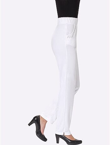Pantalon en jersey avec poches et ceinture élastique - Taille standard - Moda Vilona