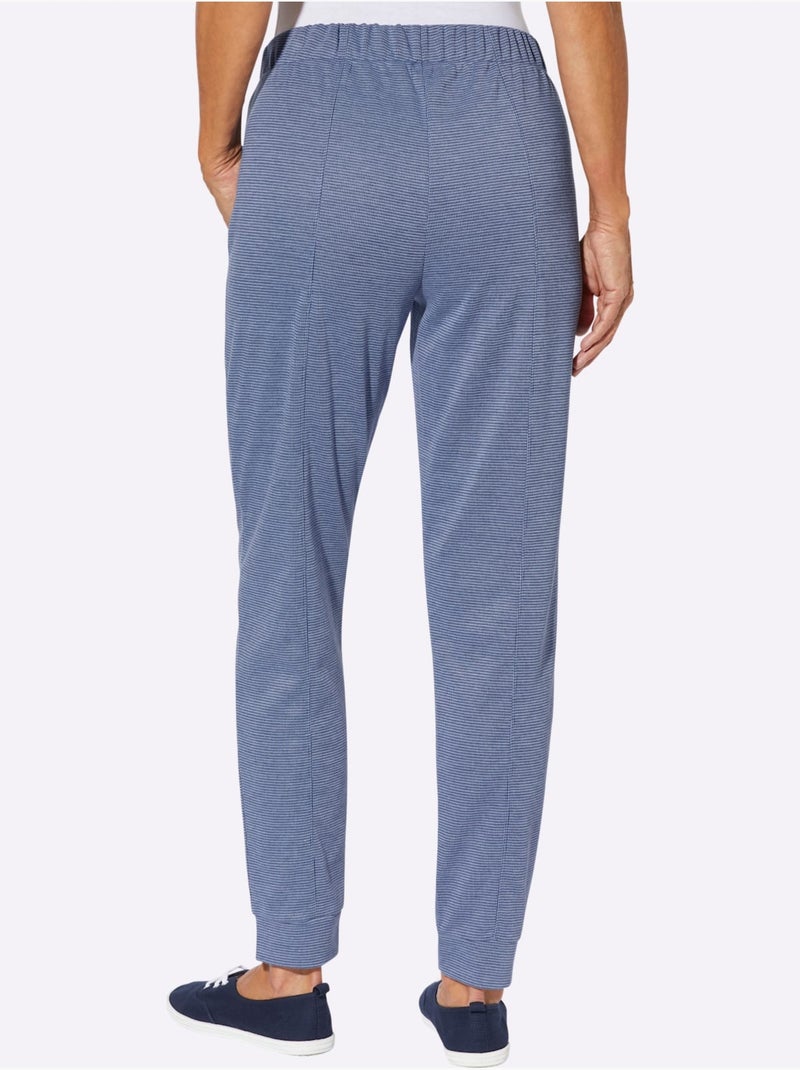 Pantalon En Jersey Bel Aspect Chiné - Taille Standard - Moda Vilona Bleu jean - Kiabi