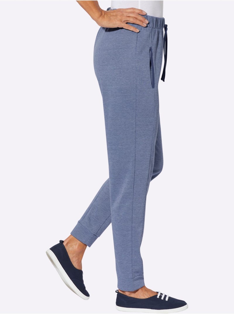 Pantalon En Jersey Bel Aspect Chiné - Taille Standard - Moda Vilona Bleu jean - Kiabi