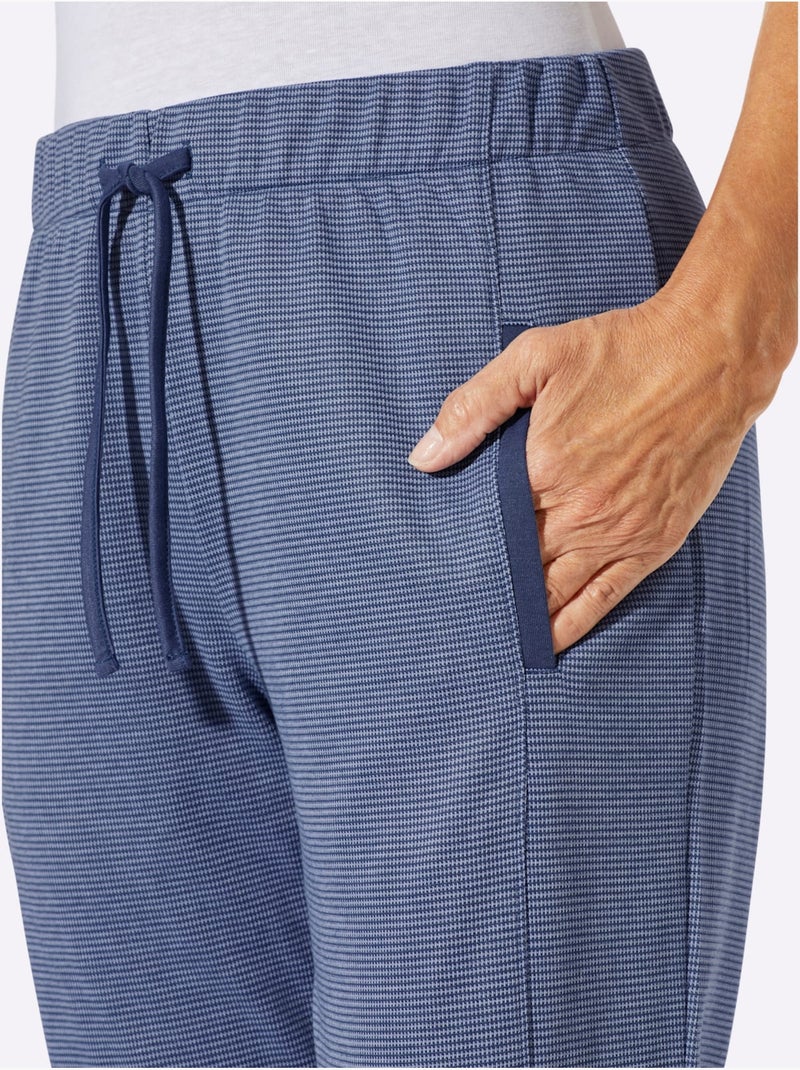 Pantalon En Jersey Bel Aspect Chiné - Taille Standard - Moda Vilona Bleu jean - Kiabi