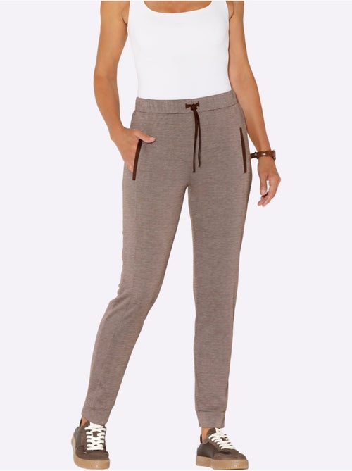 Pantalon En Jersey Bel Aspect Chiné - Taille Standard - Moda Vilona - Kiabi Pantalon En Jersey Bel Aspect Chiné - Taille Standard - Moda Vilona - Kiabi