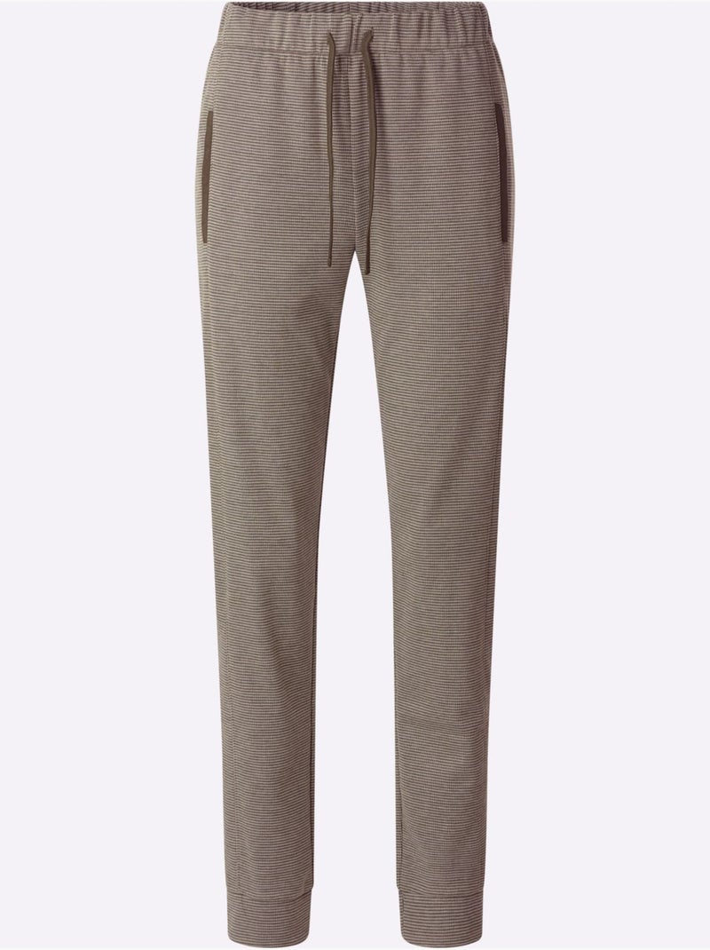 Pantalon En Jersey Bel Aspect Chiné - Taille Standard - Moda Vilona Marron/Choco - Kiabi