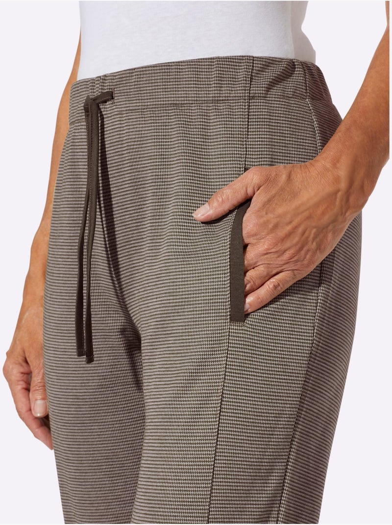 Pantalon En Jersey Bel Aspect Chiné - Taille Standard - Moda Vilona Marron/Choco - Kiabi