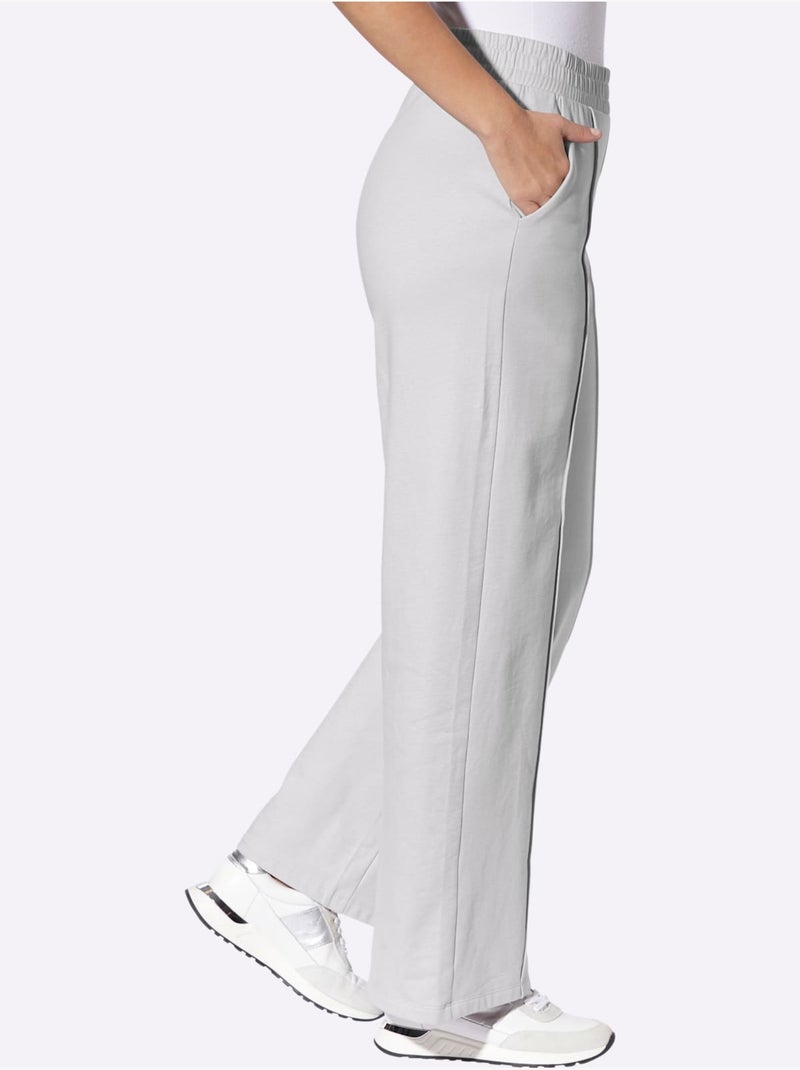 Pantalon en jersey ceinture élastique confortable - taille courte - moda vilona Gris clair - Kiabi