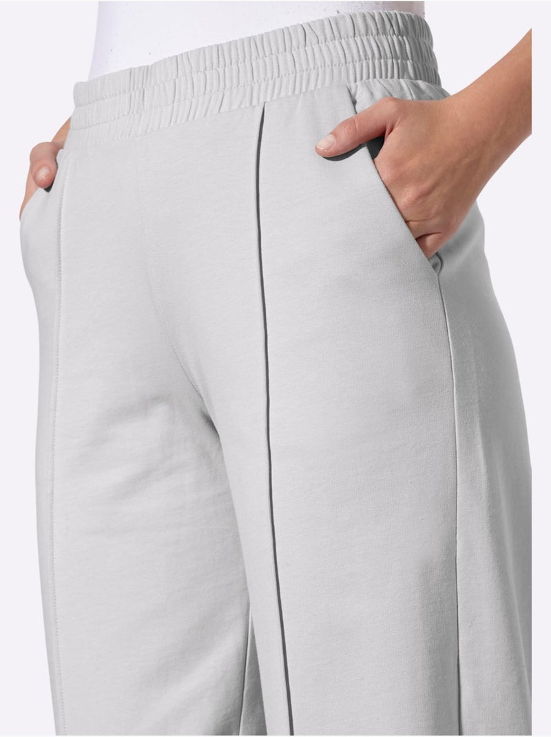 Pantalon en jersey ceinture élastique confortable - taille courte - moda vilona Gris clair - Kiabi