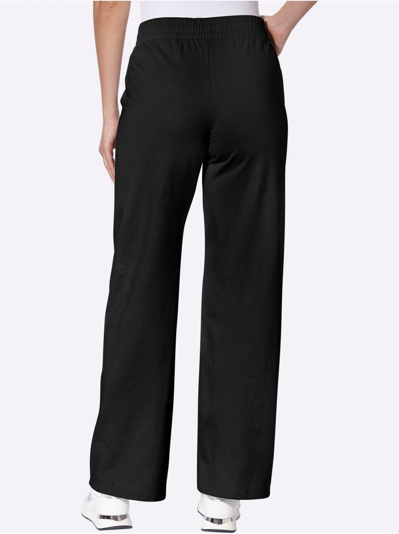 Pantalon en jersey ceinture élastique confortable - taille courte - moda vilona Noir - Kiabi
