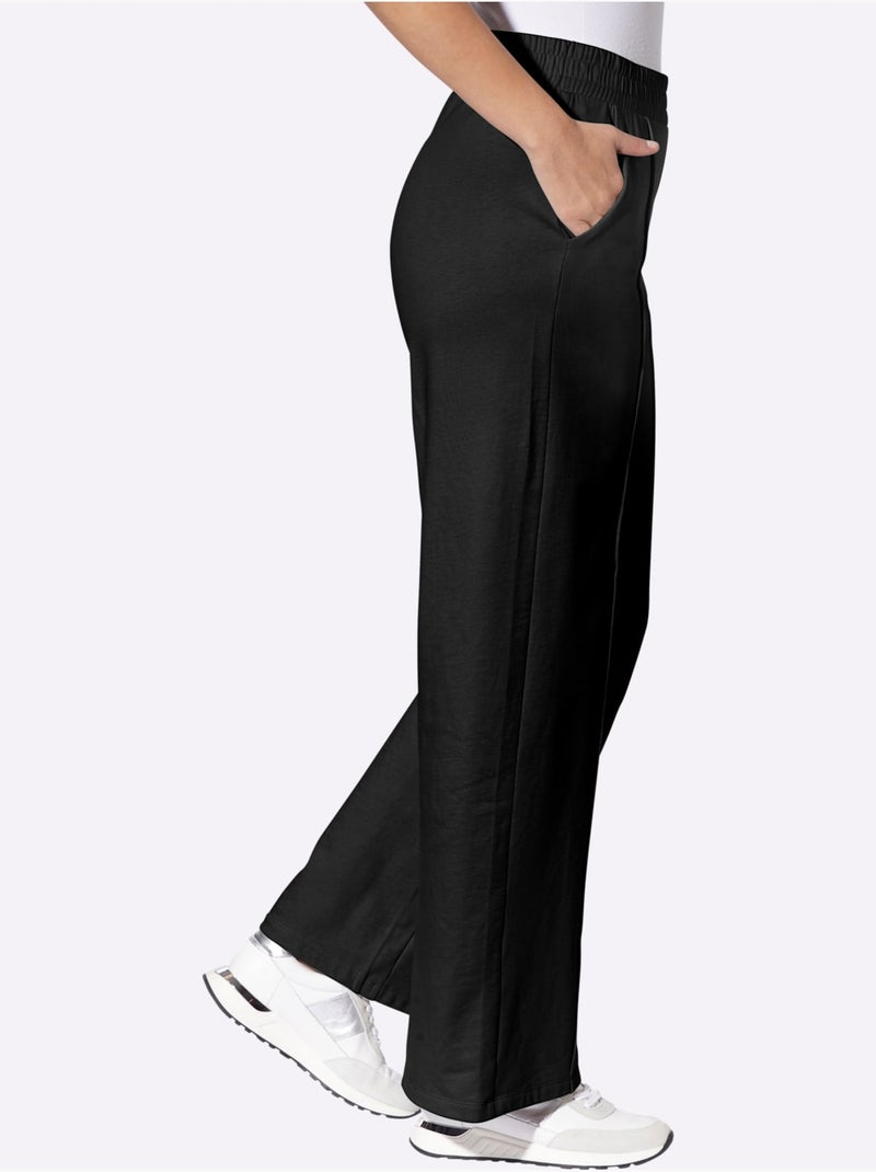 Pantalon en jersey ceinture élastique confortable - taille courte - moda vilona Noir - Kiabi