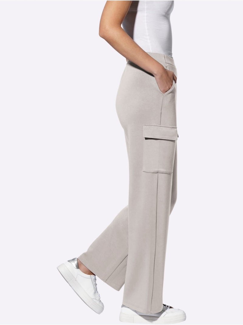 Pantalon En Jersey Ceinture élastique Confortable - Taille Standard - helline Gris clair - Kiabi