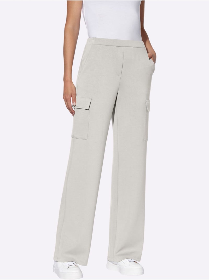 Pantalon En Jersey Ceinture élastique Confortable - Taille Standard - helline Gris clair - Kiabi