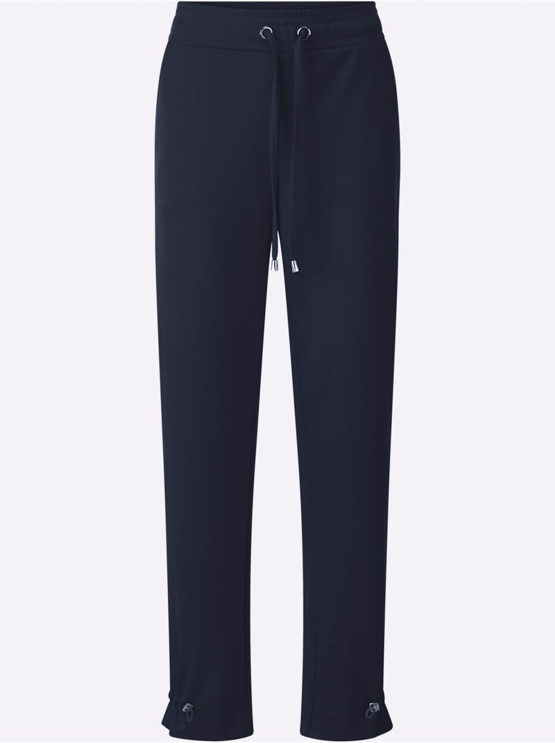 Pantalon En Jersey Ceinture élastique, Coulisse Et Lien à Nouer - Taille Standard - Moda Vilona Bleu marine - Kiabi