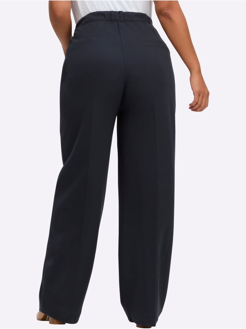 Pantalon en jersey coupe confortable et large - taille standard - sheego Bleu foncé - Kiabi