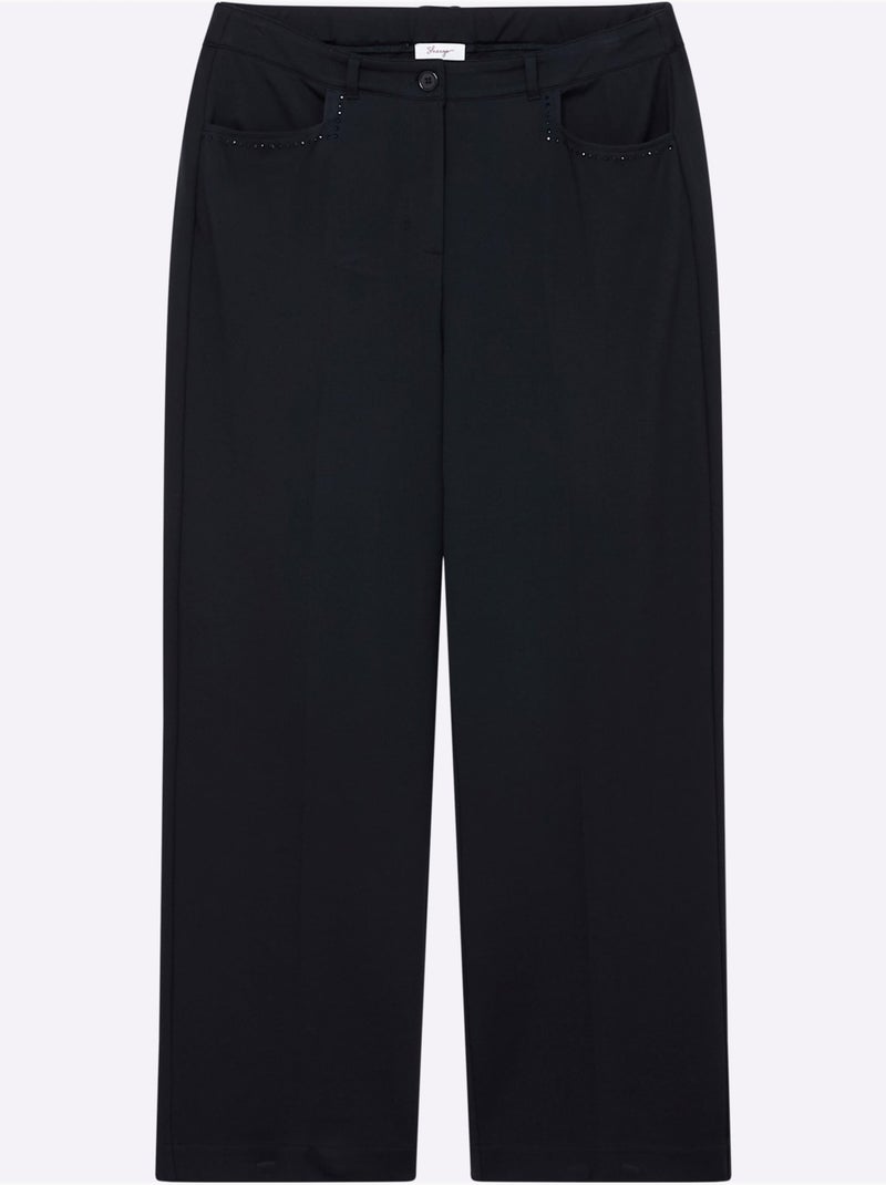 Pantalon en jersey coupe confortable et large - taille standard - sheego Bleu foncé - Kiabi